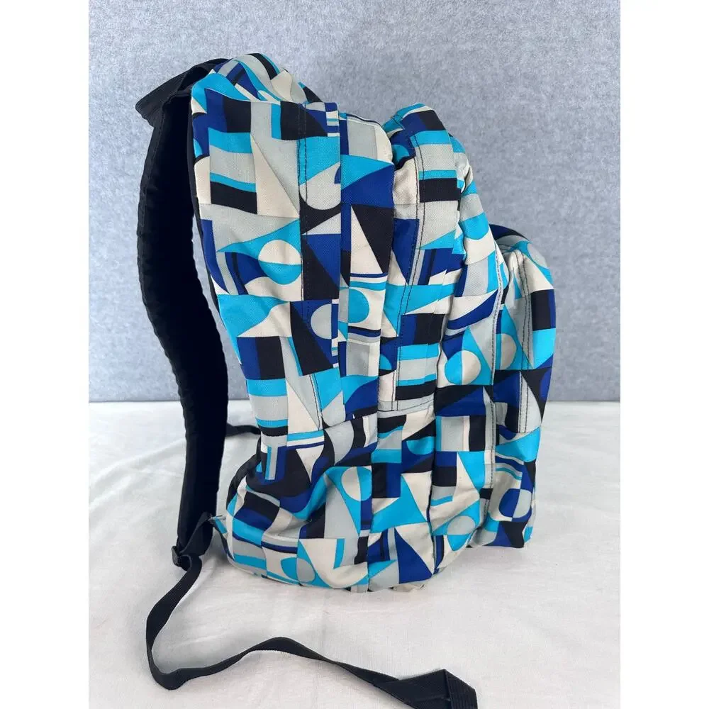 Jansport Blue Geometric Bug Student Backpack Compartments School Travel Bookbag